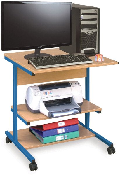 Monarch Computer Trolley Small Workstation - Cool Blue