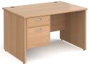 Gentoo Rectangular Desk with Panel End Legs and 2 Drawer Fixed Pedestal - 1200mm x 800mm
