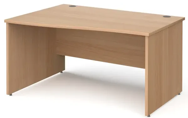 Gentoo Wave Desk with Panel End Leg 1400 x 990mm - Beech