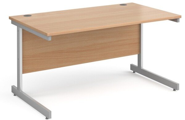 Gentoo Rectangular Desk with Single Cantilever Legs - 1400 x 800mm - Beech