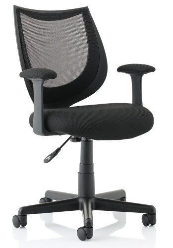 Dynamic Camden Mesh Chair With Fixed Arms - Black