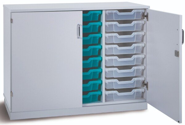 Monarch Premium Static 24 Shallow Tray Unit with Doors - Grey