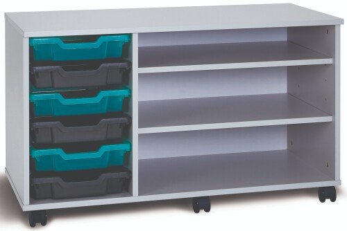 Monarch Premium Mobile 6 Shallow Tray Unit with 2 Shelf Compartment