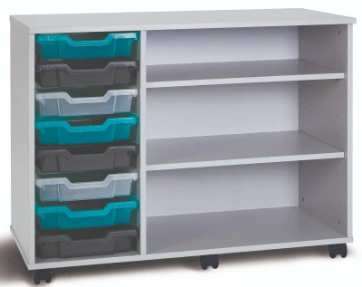 Monarch Premium Mobile 8 Shallow Tray Unit with 2 Shelf Compartment