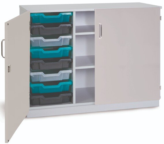 Monarch Premium Static 8 Shallow Tray Unit with 2 Shelf Compartment and Doors