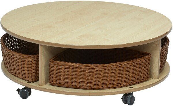 Millhouse Single Tier Mobile Circular Storage Unit with 4 Baskets