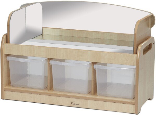 Millhouse Low Sensory Play Unit with 3 Clear Tubs & Mirror Surround