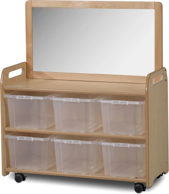 Millhouse Mobile Unit with Top Mirror Add-on with 6 Clear Tubs