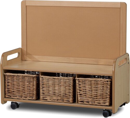 Millhouse Mobile Low Display Storage Unit with 3 Baskets