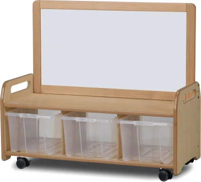 Millhouse Mobile Low Magnetic Storage Unit with 3 Clear Tubs
