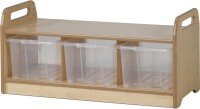 Millhouse Low Level Storage Bench With 3 Clear Tubs