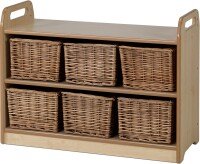 Millhouse Shelf Unit With Display/mirror Back And 6 Baskets
