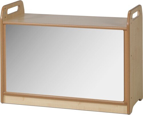 Millhouse Shelf Unit With Display/mirror Back And 6 Clear Tubs