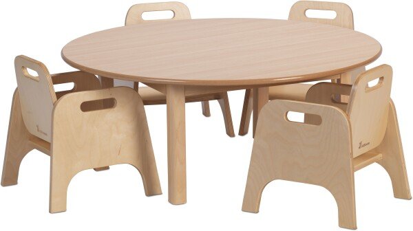 Millhouse Circular Table (D1000 x H400mm) & 4 Sturdy Chairs (H200mm)