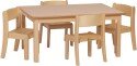 Millhouse Small Rectangular Table Plus 4 Beech Stacking Chairs