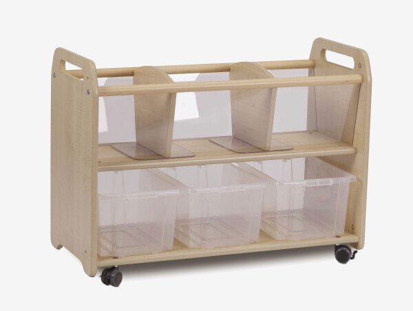 Millhouse Mobile Clear View Storage Unit With 3 Clear Tubs