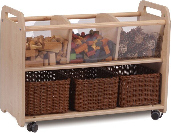 Millhouse Mobile Clear View Storage Unit with 3 Baskets