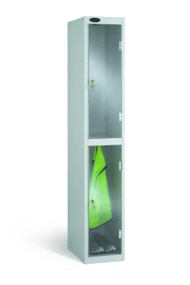 Probe Two Compartment Clear Door Single Nest Steel Locker