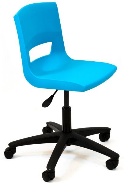 KI Postura+ Task Chair - Black Base - 730-855mm Height - 14+ Years - Aqua Blue