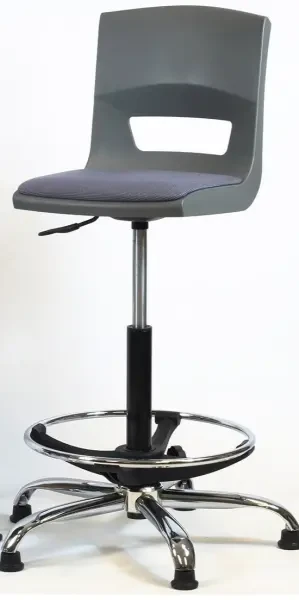 KI Postura+ Task Stool - Chrome Foot Ring & Chrome Base