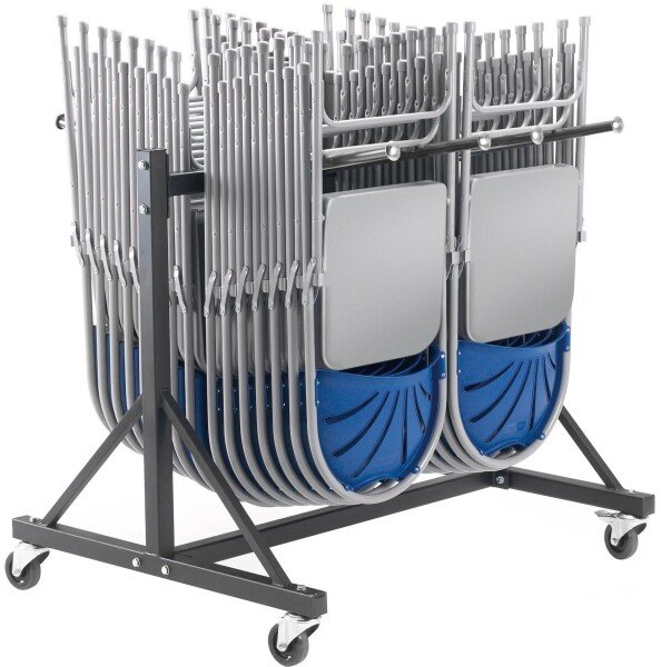 Principal 2600 36 Linking Folding Chairs & 2 Row Trolley Package - Blue