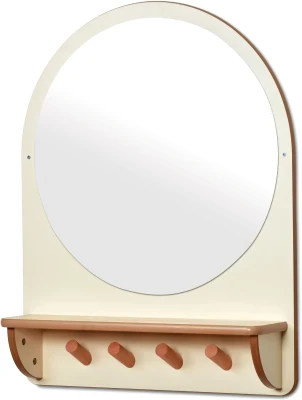 Millhouse Wall Mirror with Hooks