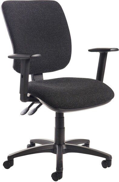 Dams Senza High Back Operator Chair with Adjustable Arms - Charcoal