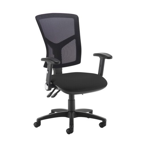 Dams Senza Mesh High Back Operator Chair with Folding Arms - Charcoal