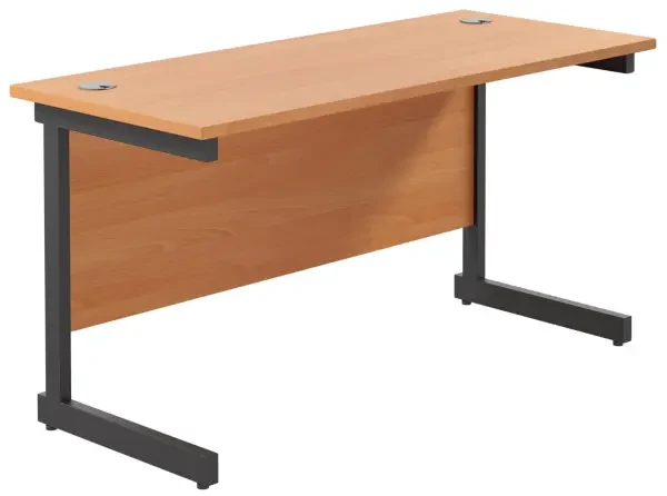 TC Single Upright Rectangular Desk with Single Cantilever Legs - 1200mm x 600mm - Beech