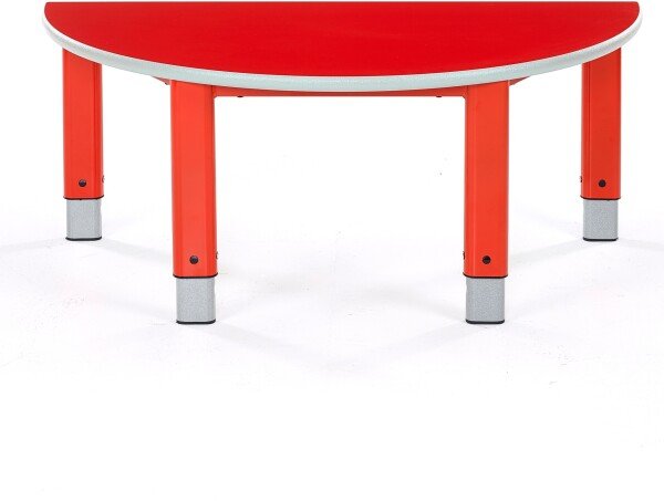 Metalliform Start Right Height Adjustable Semi-Circular Table - 1200 x 600mm
