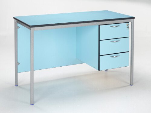 Metalliform Teachers 3 Drawer Fully Welded Frame Desk 1500mm x 750mm - MDF Edge