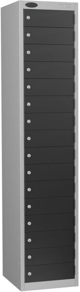 Probe Sixteen Door Single Steel Lockers - 1780 x 305 x 460mm - Black (RAL 9004)