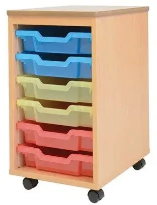 Morleys Best Value 6 Shallow Tray Mobile with Trays - Beech