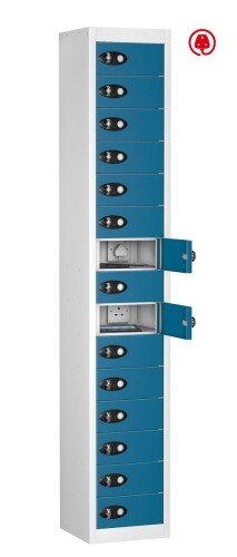 Probe TabBox 15 Compartment Locker With USB - 1780 x 305 x 370mm - Blue (Similar to RAL 5019)