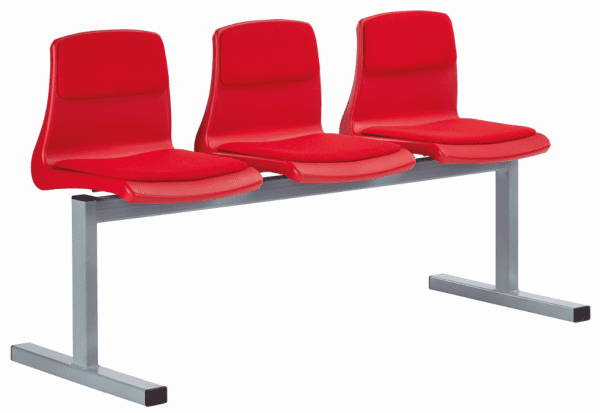 Metalliform Beam Three Seater NP Chairs - 450mm High