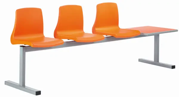 Metalliform Beam Three Seater NP Chairs and Table - 450mm High