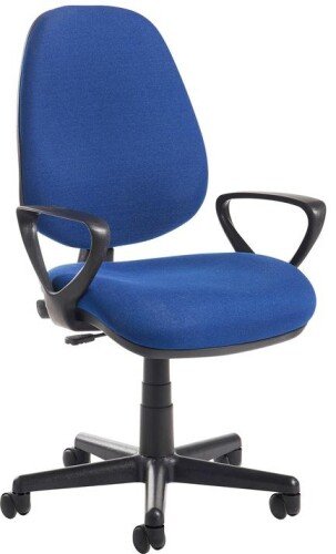 Gentoo Bilbao Fabric Operators Chair with Fixed Arms - Blue