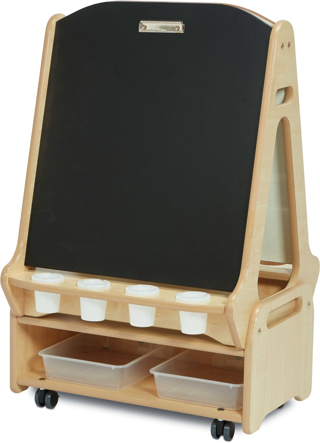 Millhouse Station Chalk/Whiteboard Easel with Storage Trolley Just For Schools