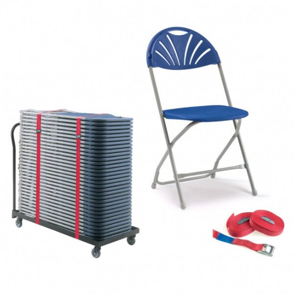 Principal 2000 40 Folding Chairs & Trolley Package with 2 Straps