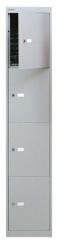 Bisley lockers with 4 doors 305mm deep - Grey