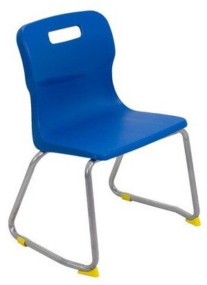 Titan Skid Base Classroom Chair - (6-8 Years) 350mm Seat Height - Blue