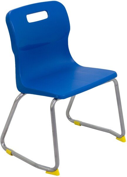 Titan Skid Base Classroom Chair - (6-8 Years) 350mm Seat Height - Blue