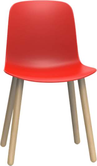Origin FLUX 4 Leg Wood Classroom Chair - Coral Red