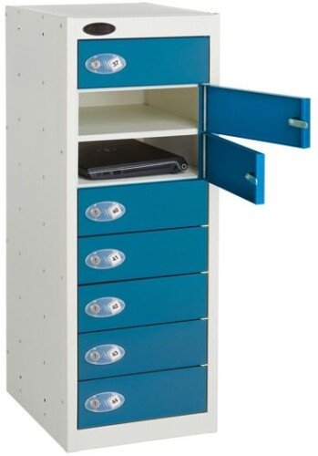 Probe Low Eight Door Single Steel Locker - 1000 x 380 x 460mm - Blue (Similar to RAL 5019)
