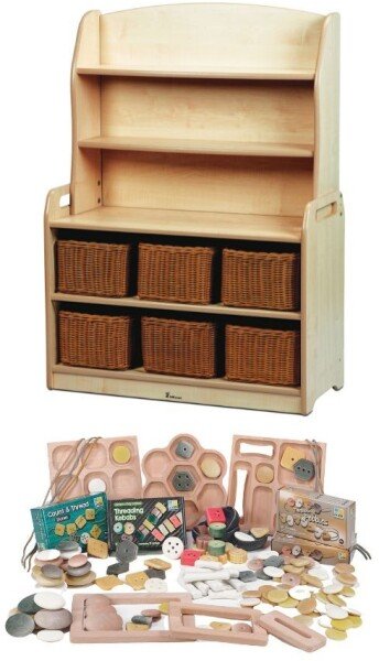 Millhouse Welsh Dresser Display Storage with 6 Baskets & Loose Parts Kit