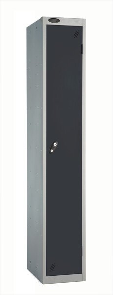 Probe Single Door Single Nest Steel Locker - 1780 x 380 x 380mm - Black (RAL 9004)