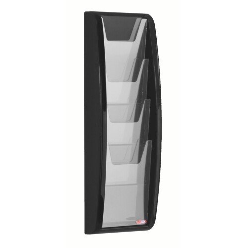 Panorama Leaflet Dispenser 4 x A5 Size - 521 x 184mm - Black