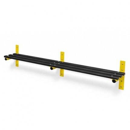 Probe Cloakroom Wall Mounted Bench 2000mm Length - Black Polymer