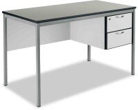 Metalliform Teachers 2 Drawer Fully Welded Frame Desk 1500mm x 750mm - MDF Edge