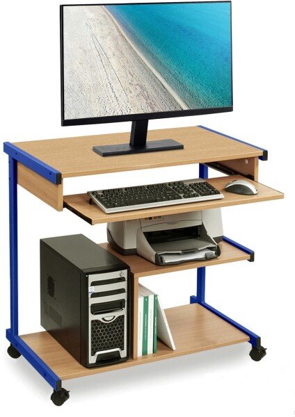 Monarch Computer Trolley Tower Workstation - Cool Blue